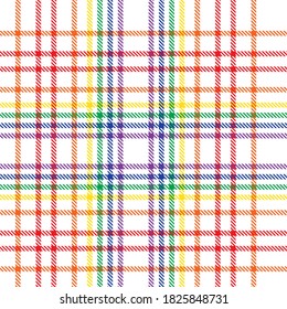 Rainbow Glen Plaid textured seamless pattern suitable for fashion textiles and graphics