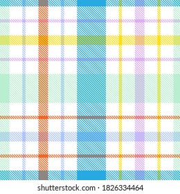 Rainbow Glen Plaid textured seamless pattern suitable for fashion textiles and graphics