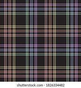 Rainbow Glen Plaid textured seamless pattern suitable for fashion textiles and graphics