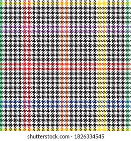Rainbow Glen Plaid textured seamless pattern suitable for fashion textiles and graphics