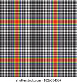 Rainbow Glen Plaid textured seamless pattern suitable for fashion textiles and graphics