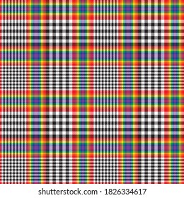 Rainbow Glen Plaid textured seamless pattern suitable for fashion textiles and graphics