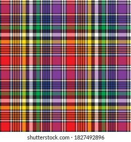 Rainbow Glen Plaid textured seamless pattern suitable for fashion textiles and graphics