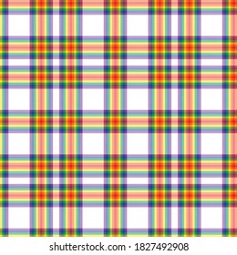 Rainbow Glen Plaid textured seamless pattern suitable for fashion textiles and graphics