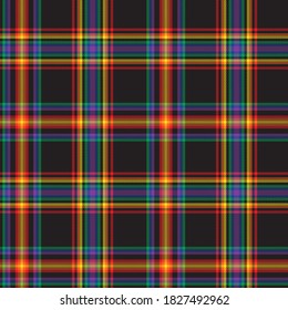 Rainbow Glen Plaid textured seamless pattern suitable for fashion textiles and graphics