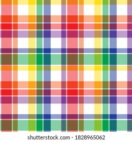 Rainbow Glen Plaid textured seamless pattern suitable for fashion textiles and graphics