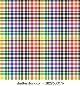 Rainbow Glen Plaid textured seamless pattern suitable for fashion textiles and graphics