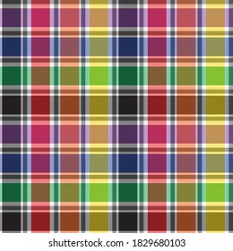 Rainbow Glen Plaid textured seamless pattern suitable for fashion textiles and graphics