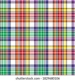 Rainbow Glen Plaid textured seamless pattern suitable for fashion textiles and graphics