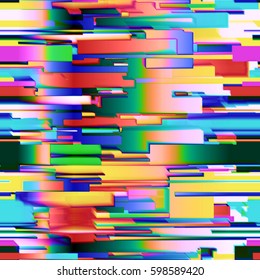 Rainbow Glitch Texture Abstract Seamless Background Stock Vector ...