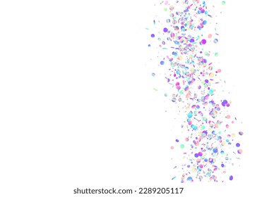 Rainbow Glitter. Blue Retro Background. Holographic Texture. Party Festival Illustration. Digital Art. Flying Foil. Kaleidoscope Effect. Shiny Design. Violet Rainbow Glitter