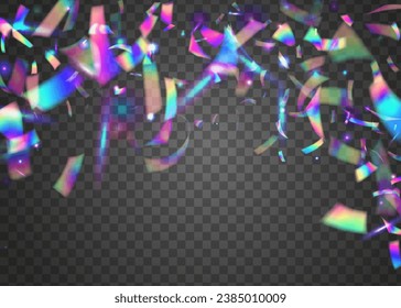 Rainbow Glitter. Cristal Glare. Glamour Foil. Purple Shiny Sparkles. Transparent Tinsel. Party Carnaval Gradient. Metal Flyer. Surreal Art. Blue Rainbow Glitter