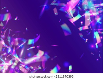 Glitter arcoiris. Petróleo digital. Ilustración de Navidad Disco. Banner desenfocado. Fondo irlandés. Glare láser morado. Tinsel de Carnaval. Fiesta Art. Violet Rainbow Glitter