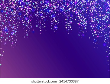 Rainbow Glitter. Digital Poster. 3d Concept. Neon Confetti. Disco Isolated Template. Pink Glare Paper. Cristal Banner. Carnival Background. Purple Rainbow Glitter