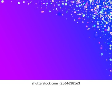 Rainbow Glitter. Happy Pattern. Digital Poster. Blue Disco Serpentine. Carnival Confetti. Laser Birthday Cristals. Neon Effect. Modern Design. Purple Rainbow Glitter