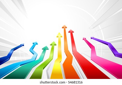 Rainbow glossy 3d arrows