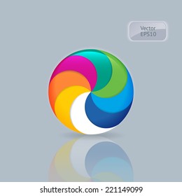 Rainbow glossy circle logo design template. Vector illustration