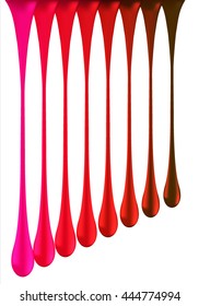 Rainbow glossy paint drop blobs isolated on white. vector. 3d illustrator