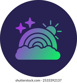 Rainbow Glyph Circle Gradient Icon