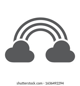 Rainbow glyph icon, st patrick's day and holiday, cloud with rainbow sign, vector graphics, a solid pattern on a white background, eps 10