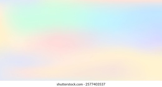 Rainbow gradation background. Pink, purple, mint, blue, green, pearl blur color gradient. Light pastel colorful bg. Abstract mesh vector illustration