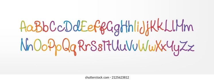 Rainbow gradient alphabet. Colorful vector typography. Modern creativity script font for creative logo, typography poster and other. Creative typography. 