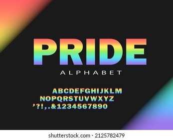 Rainbow Gradient Alphabet. Colors Of The LGBT Community. Vector Templates EPS 10. Best For Print, Polygraphy, Cards, Stickers And Web Design.