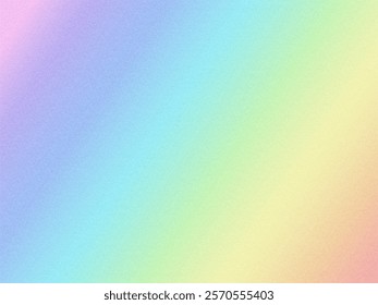 Rainbow Gradient background. Holographic unicorn Fantasy backdrop with grain texture. Abstract spectrum illustration. Bright Cute multicolored banner