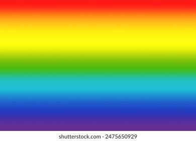 Rainbow gradient background. Horizontal color stripes. Vibrant vector design. Abstract illustration.