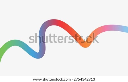 Rainbow Gradient Curved Line Background Colorful Wave Stroke Vector