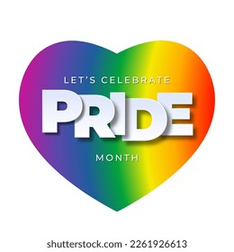 Rainbow Gradient Heart for Pride Month Selebration. Vector Illustration EPS10