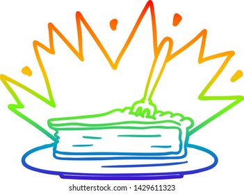 dibujo de una línea de gradiente de arcoiris de un impresionante dibujo de postre
