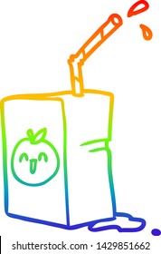 rainbow gradient line drawing of a apple juice box