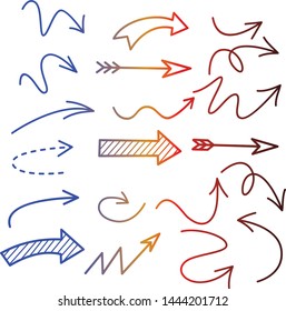  rainbow gradient line drawing of arrow icon , vector illustration