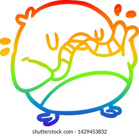 rainbow gradient line drawing of a bird eating worm