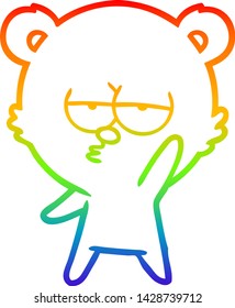Regenbogen-Farbverlauf-Zeichnung einer langweiligen Polarbärenkartoon