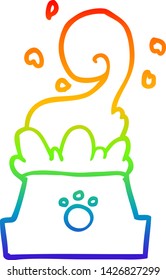 dibujo de una línea de gradiente de arco iris de un bol de comida para perros