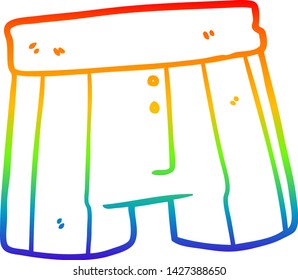 rainbow gradient line drawing of a boxer shorts