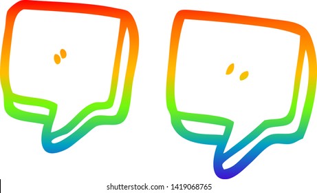 rainbow gradient line drawing of a cartoon quotation marks