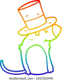 dibujo de una rata de caricatura con sombrero de navidad