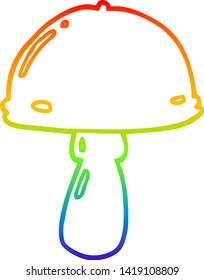 desenho de linha de gradiente do arco-íris de um cogumelo de desenho animado