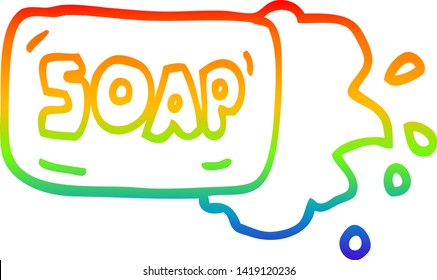 Regenbogen-Farbverlauf-Zeichnung eines Cartoons mit Seife