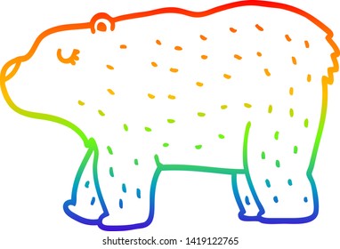 Regenbogengradientenzeichnung eines Cartoon-Bären