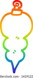rainbow gradient line drawing of a cartoon xmas decoration