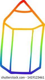 rainbow gradient line drawing of a cartoon colored pencil