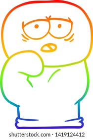 Regenbogengradientenzeichnung eines Cartoon Boxhandschuhs