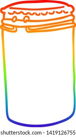 Regenbogen-Farbverlauf-Zeichnung eines Cartoon-Speicherjars