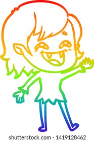 dibujo de una caricatura de una chica vampiresa riéndose