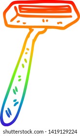 dibujo de la línea de gradiente del arco iris de una navaja desechable de dibujos animados