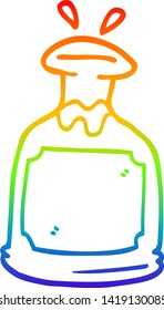 dibujo de línea de gradiente de arco iris de un decantador de vidrio de dibujos animados